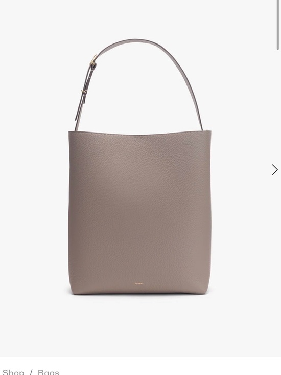 Cuyana Handbags - Cuyana Pebbled Leather Oversized Linea Shoulder Tote Bag fits Laptop in Sleeve